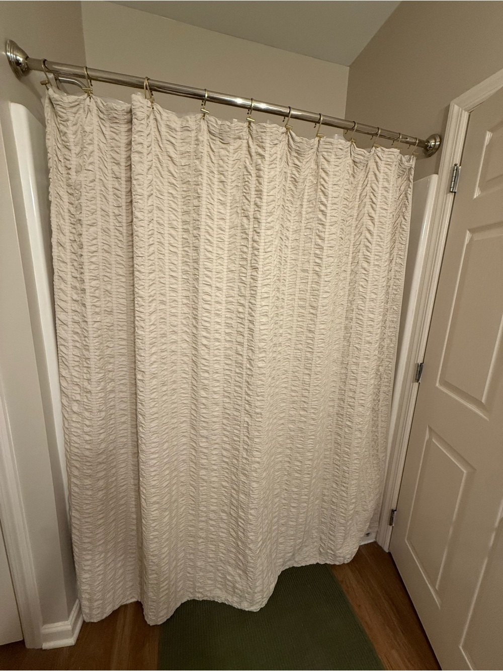 Martha Stewart Cream Textured Shower Curtain